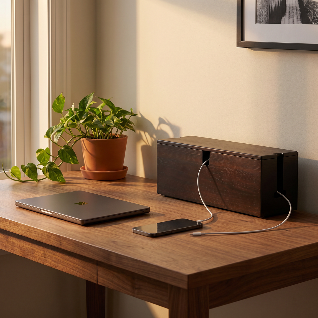 The Cable Box — Solid Walnut